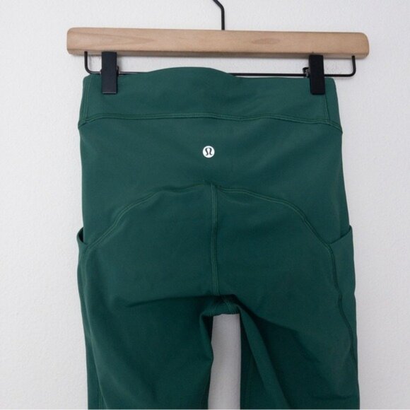 NWT Lululemon Power Thru High Rise Tight Legging 4 Evergreen 25" Pocket - Picture 12 of 12